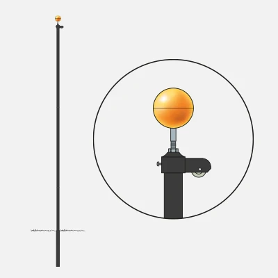 Teleskopisk Aluminiumstång Glimma | Flaggstångsbelysning